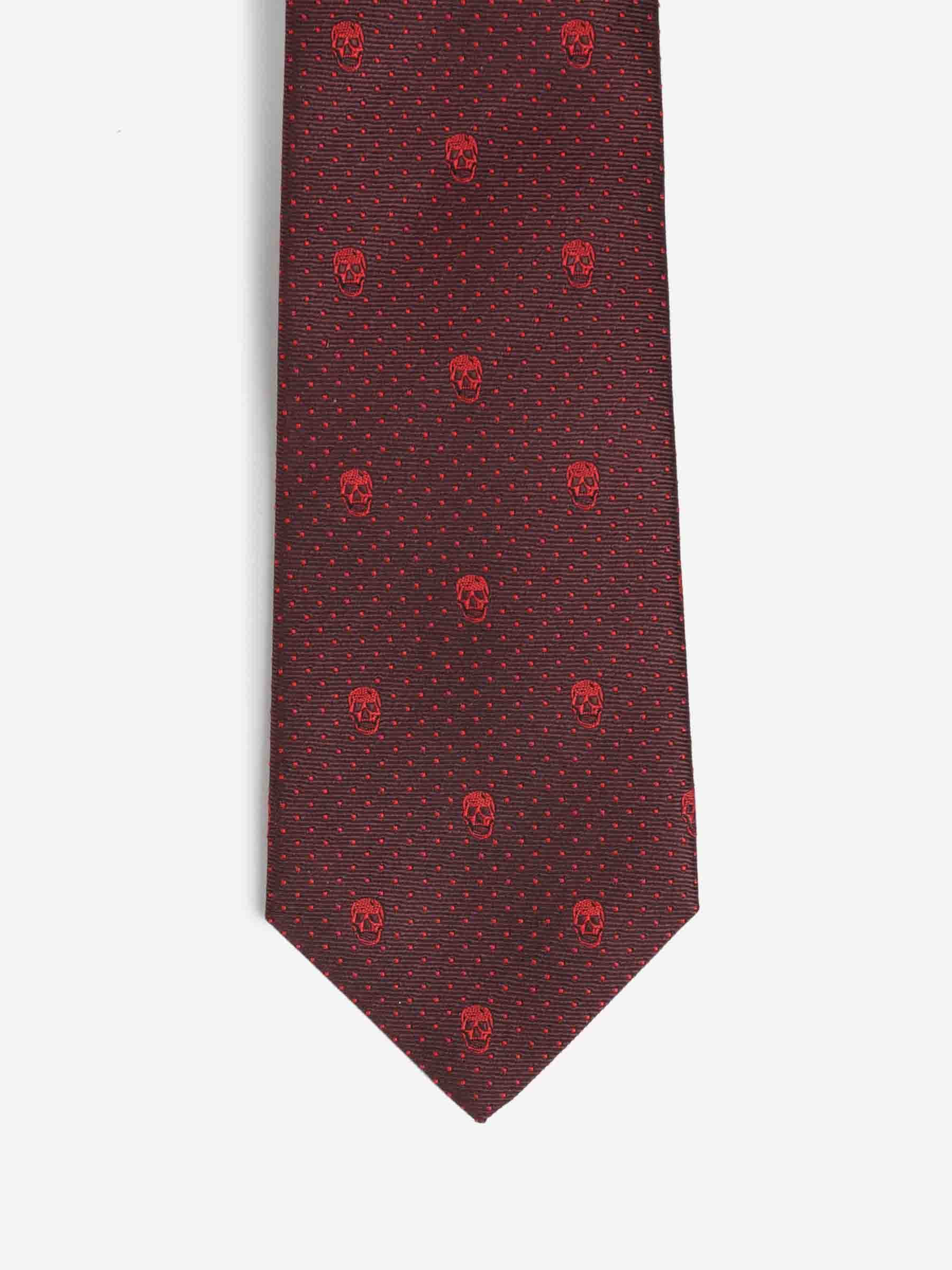 McQueen Hombre Barcelona Corbata Seda Jacquard color Burdeos sku 601-001883 01 - Foto 1