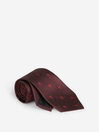 McQueen Hombre Barcelona Corbata Seda Jacquard color Burdeos sku 601-001883 01 - Foto 3