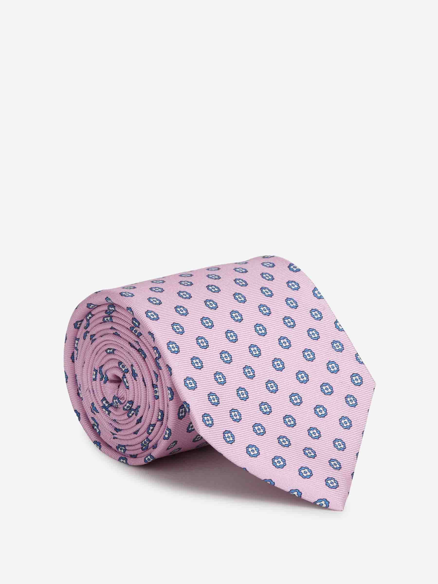 Santa Eulalia Hombre Barcelona Corbata de Seda Estampado Floral color Rosa sku 601-002019 01 - Foto 1