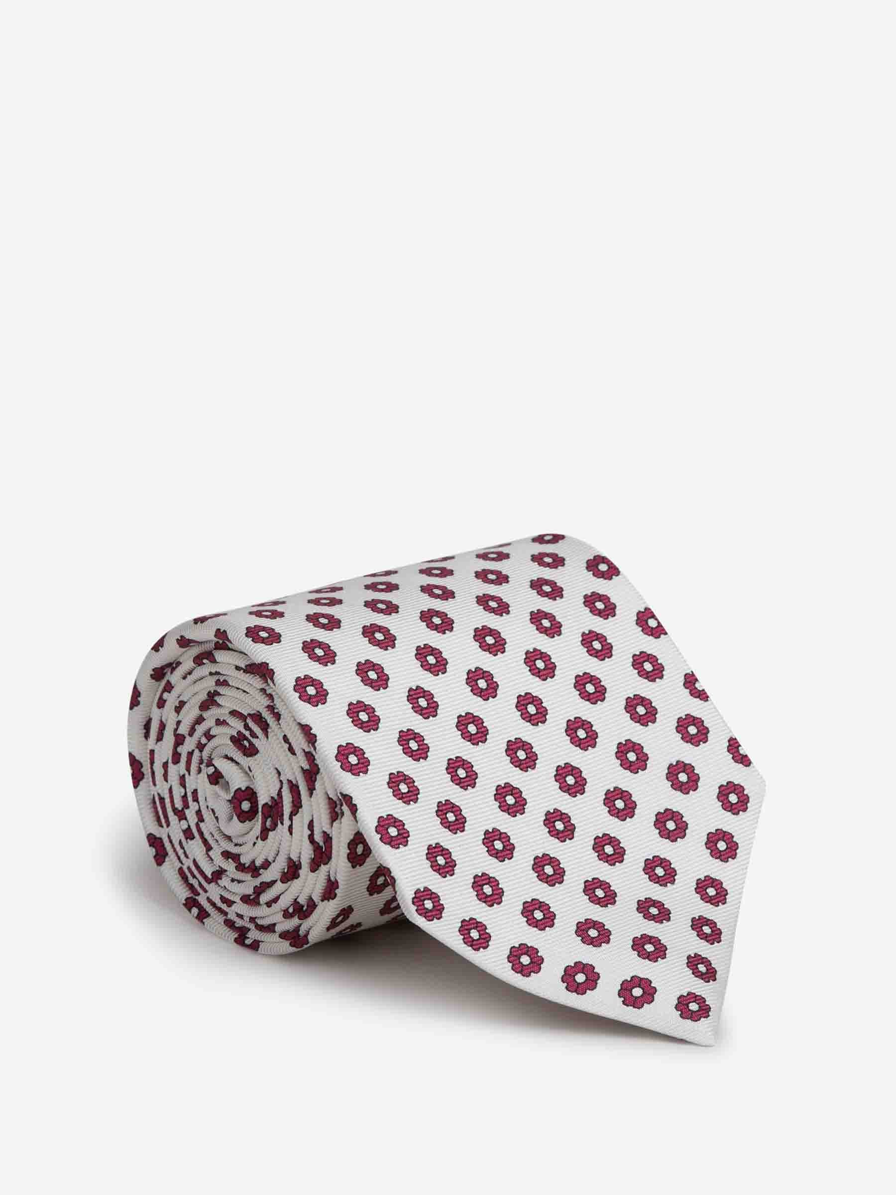 Santa Eulalia Hombre Barcelona Corbata de Seda Estampado Floral color Fúcsia sku 601-002023 01 - Foto 1