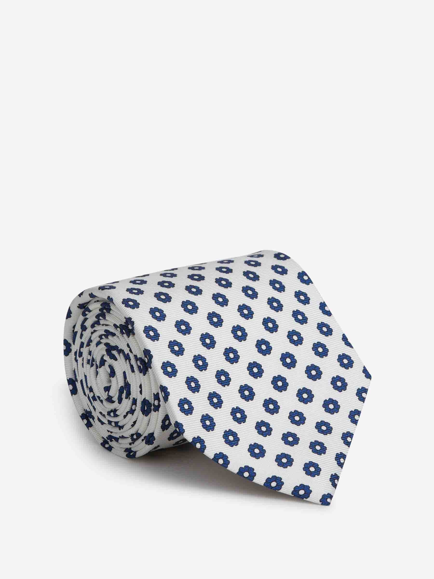 Santa Eulalia Hombre Barcelona Corbata de Seda Estampado Floral color Azul Noche sku 601-002024 01 - Foto 1