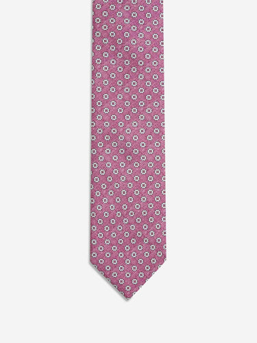 Santa Eulalia Hombre Barcelona Corbata de Seda Estampado Floral color Rosa sku 601-002025 01 - Foto 2