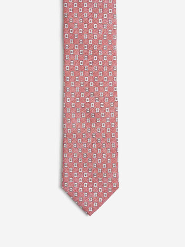 Santa Eulalia Hombre Barcelona Corbata de Seda Estampado Geométrico color Rojo sku 601-002026 01 - Foto 2