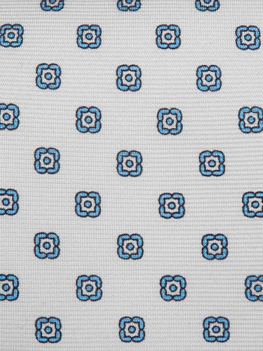 Santa Eulalia Hombre Barcelona Corbata de Seda Estampado Floral color Azul Celeste sku 601-002030 01 - Foto 3