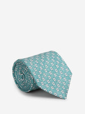 Santa Eulalia Hombre Barcelona Corbata de Seda Estampado Geométrico color Verde Oscuro sku 601-002031 01 - Foto 1