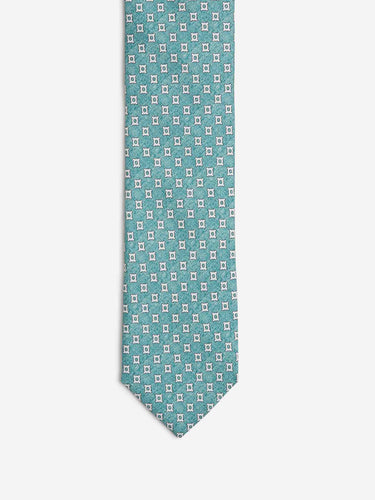 Santa Eulalia Hombre Barcelona Corbata de Seda Estampado Geométrico color Verde Oscuro sku 601-002031 01 - Foto 2