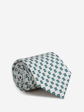 Santa Eulalia Hombre Barcelona Corbata de Seda Estampado Geométrico color Verde Oscuro sku 601-002031 02 - Foto 1
