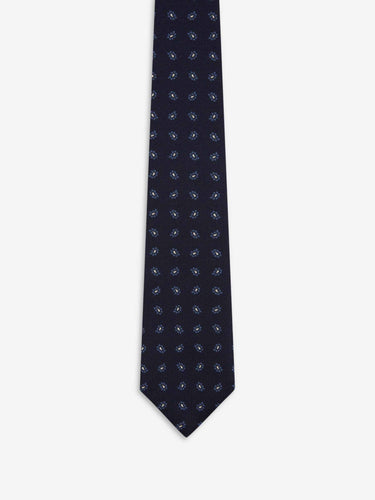 Zegna Hombre Barcelona Corbata Estampada Seda color Azul Noche sku 601-002069 02 - Foto 2
