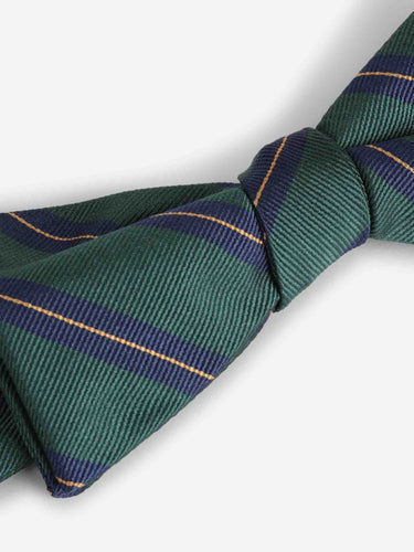 Petronius Hombre Barcelona Pajarita Listada Seda color Verde Oscuro sku 602-000322 03 - Foto 3