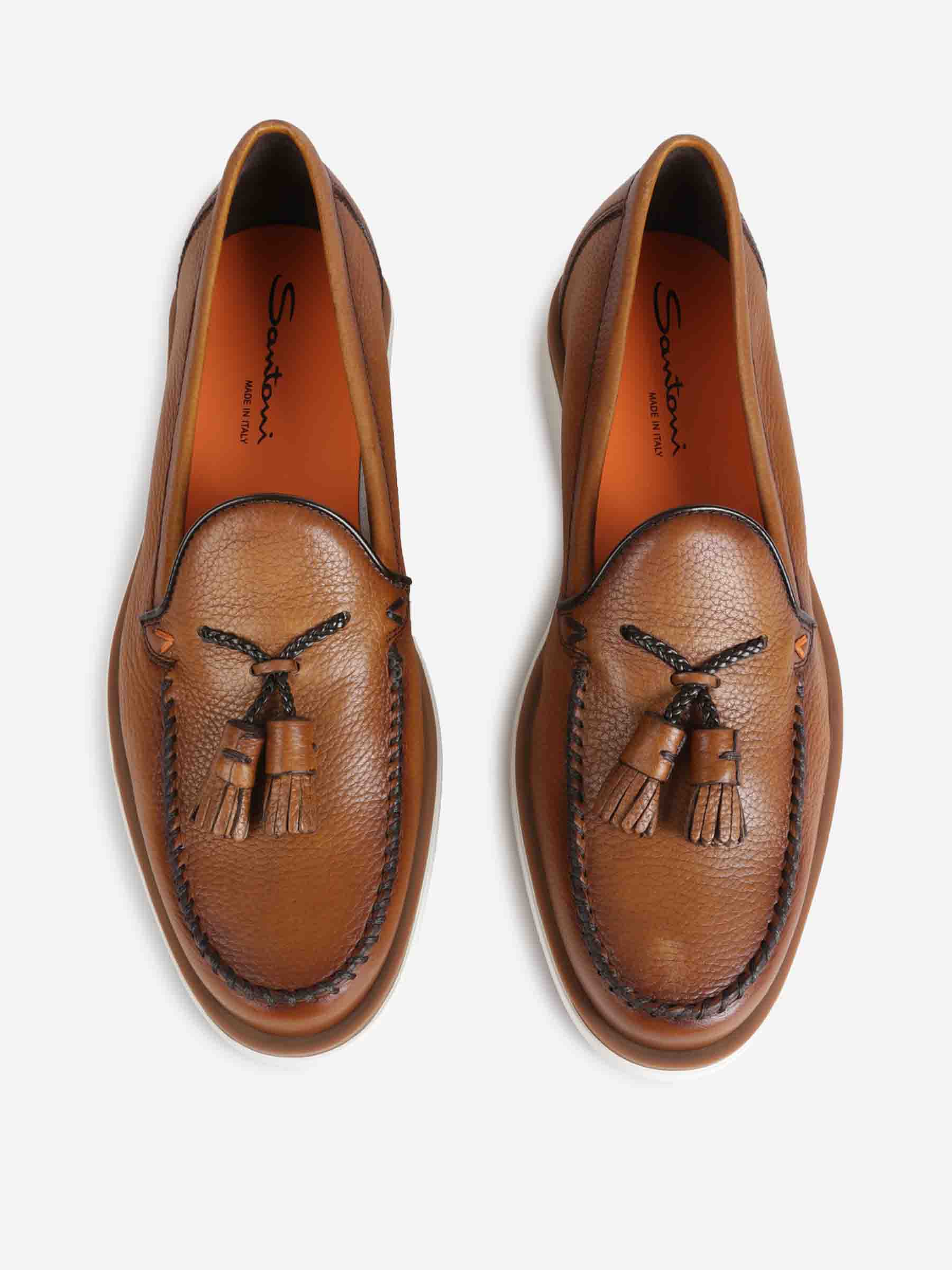 Tassel Loafers Santoni Moccasins SANTONI Camel Men's Loafers YOOX