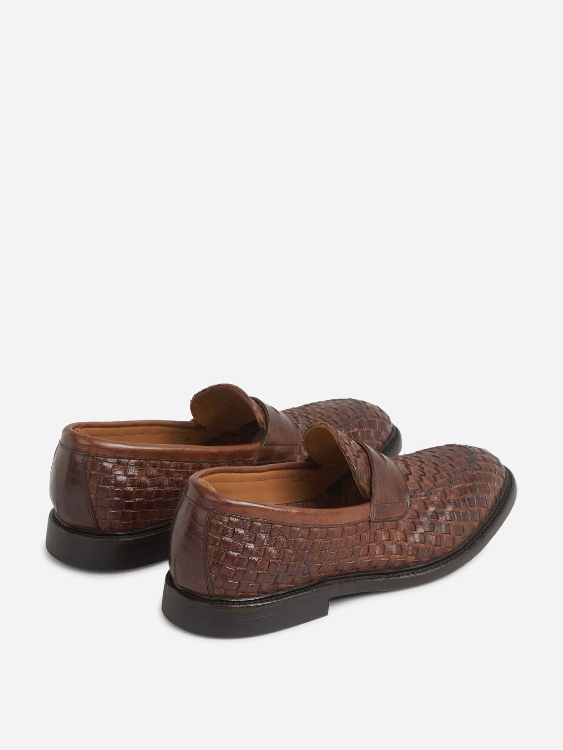 Green George – Braided Leather Loafers Hombre 611-004588 01