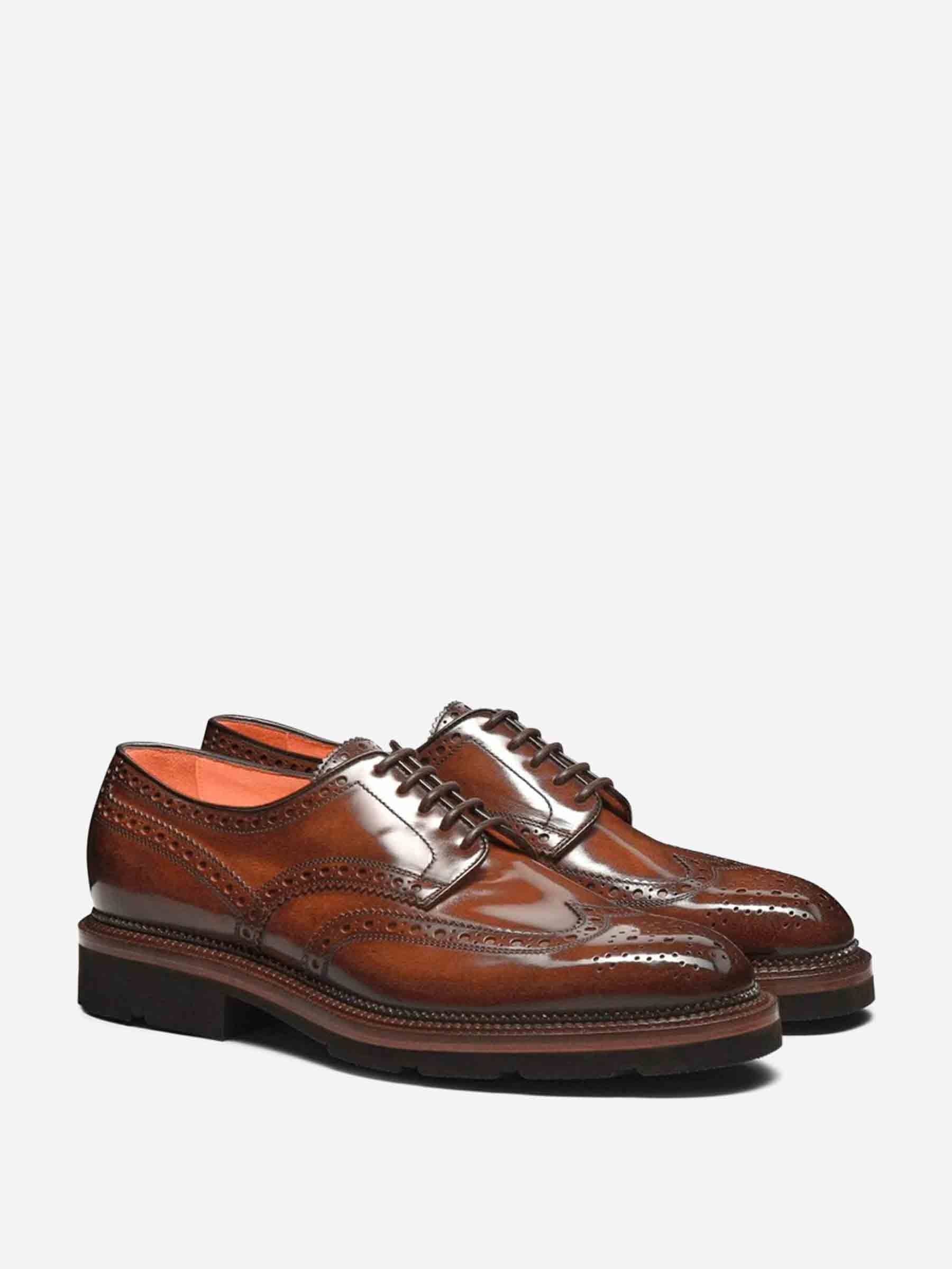 Santoni Hombre Barcelona Zapatos de Cordones Derby color Marrón sku 611-004635 01 - Foto 2