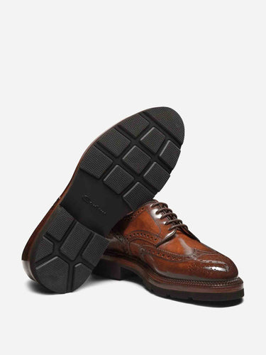 Santoni Hombre Barcelona Zapatos de Cordones Derby color Marrón sku 611-004635 01 - Foto 3