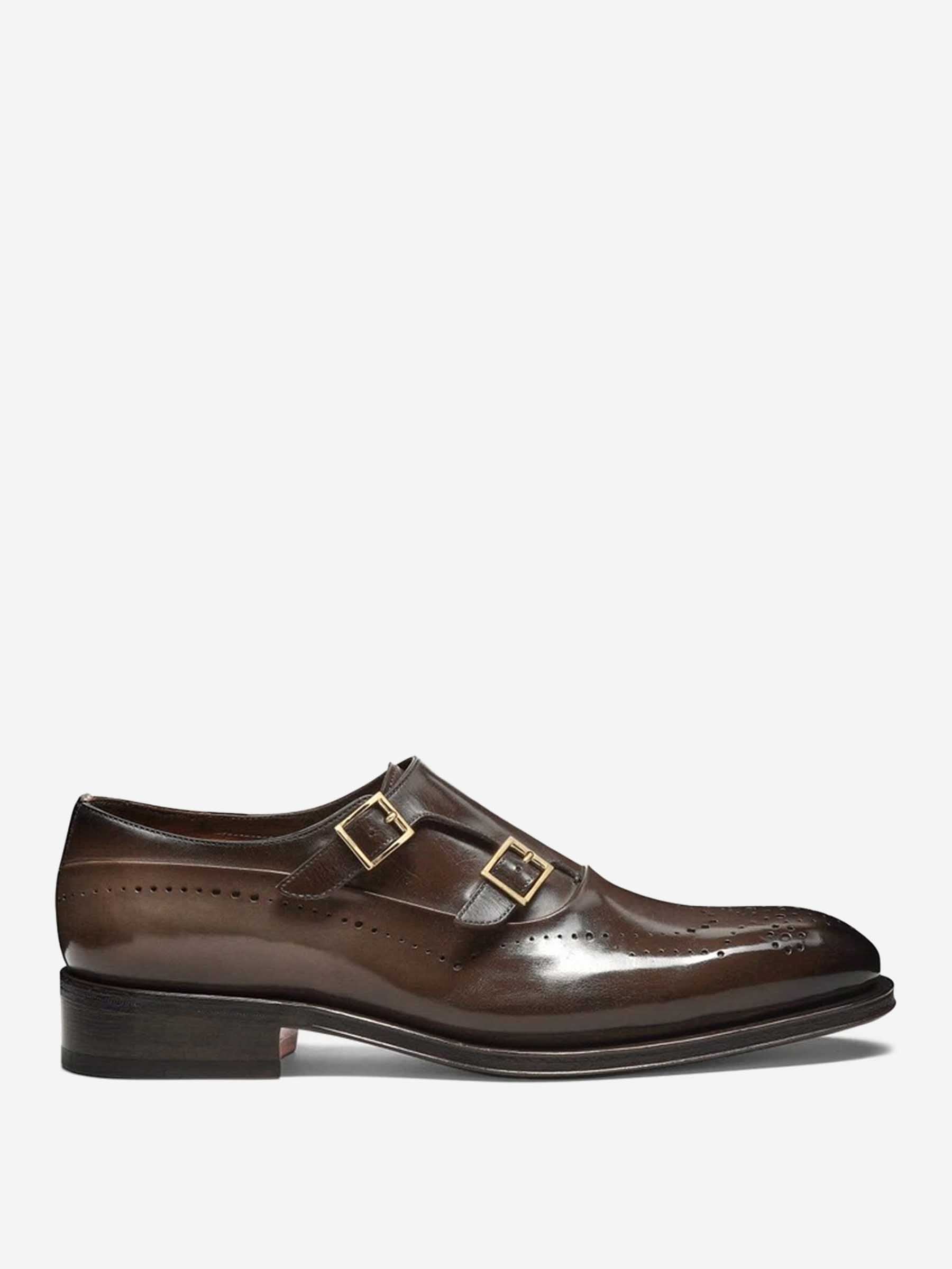 Santoni Hombre Barcelona Zapatos Hebilla Brogue color Marrón Oscuro sku 611-004636 01 - Foto 1