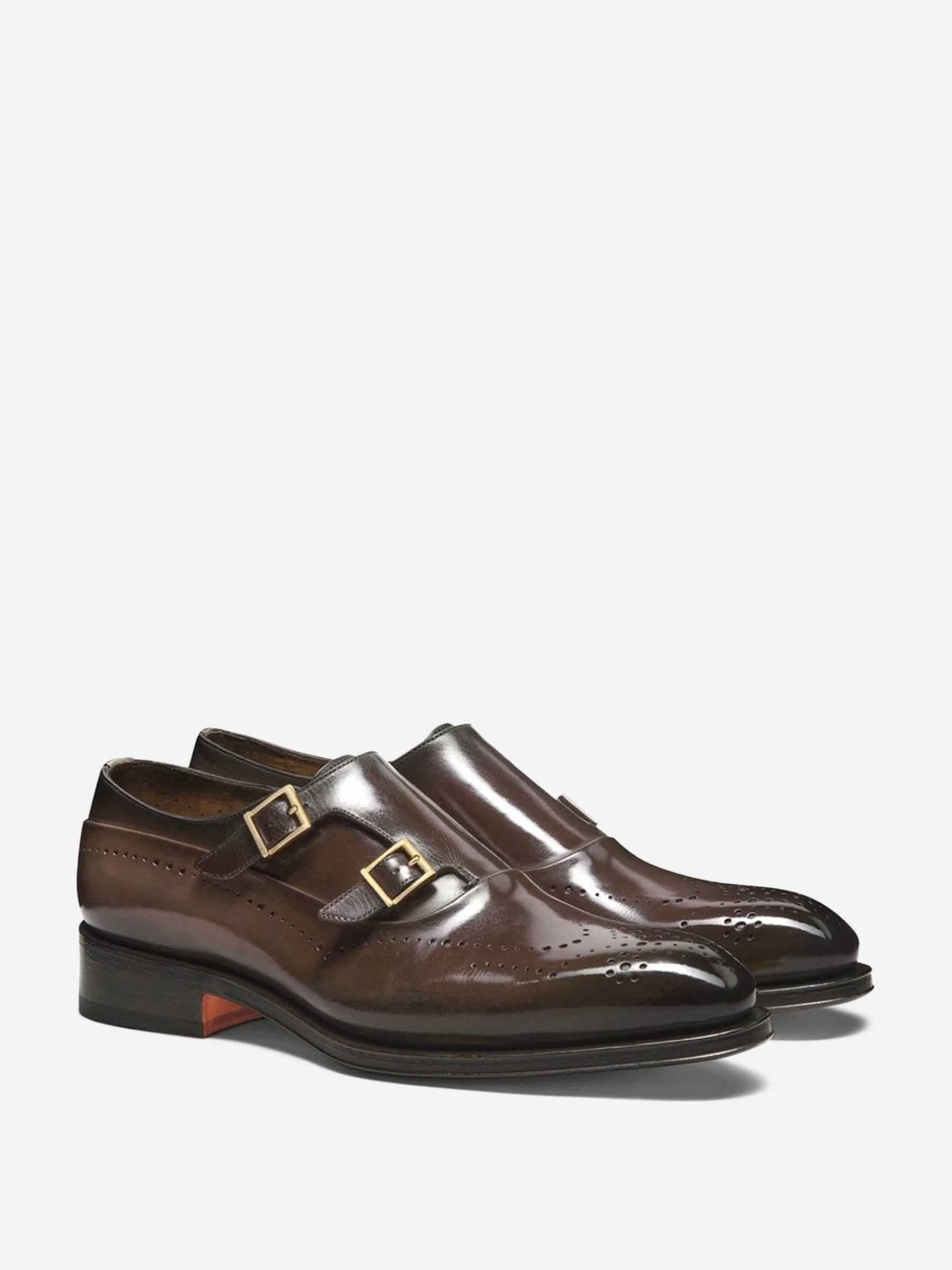 Santoni Hombre Barcelona Zapatos Hebilla Brogue color Marrón Oscuro sku 611-004636 01 - Foto 2