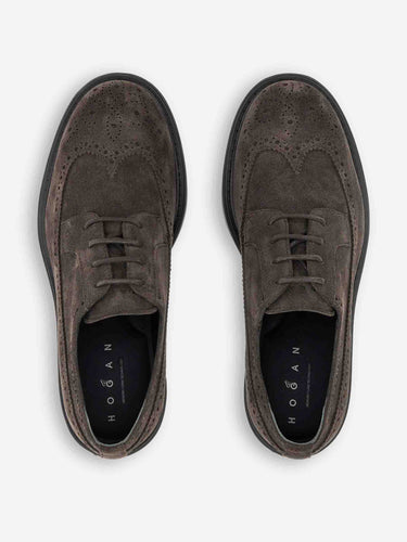 Hogan Hombre Barcelona Zapatos Derby H704 color Marrón Oscuro sku 611-004731 01 - Foto 3