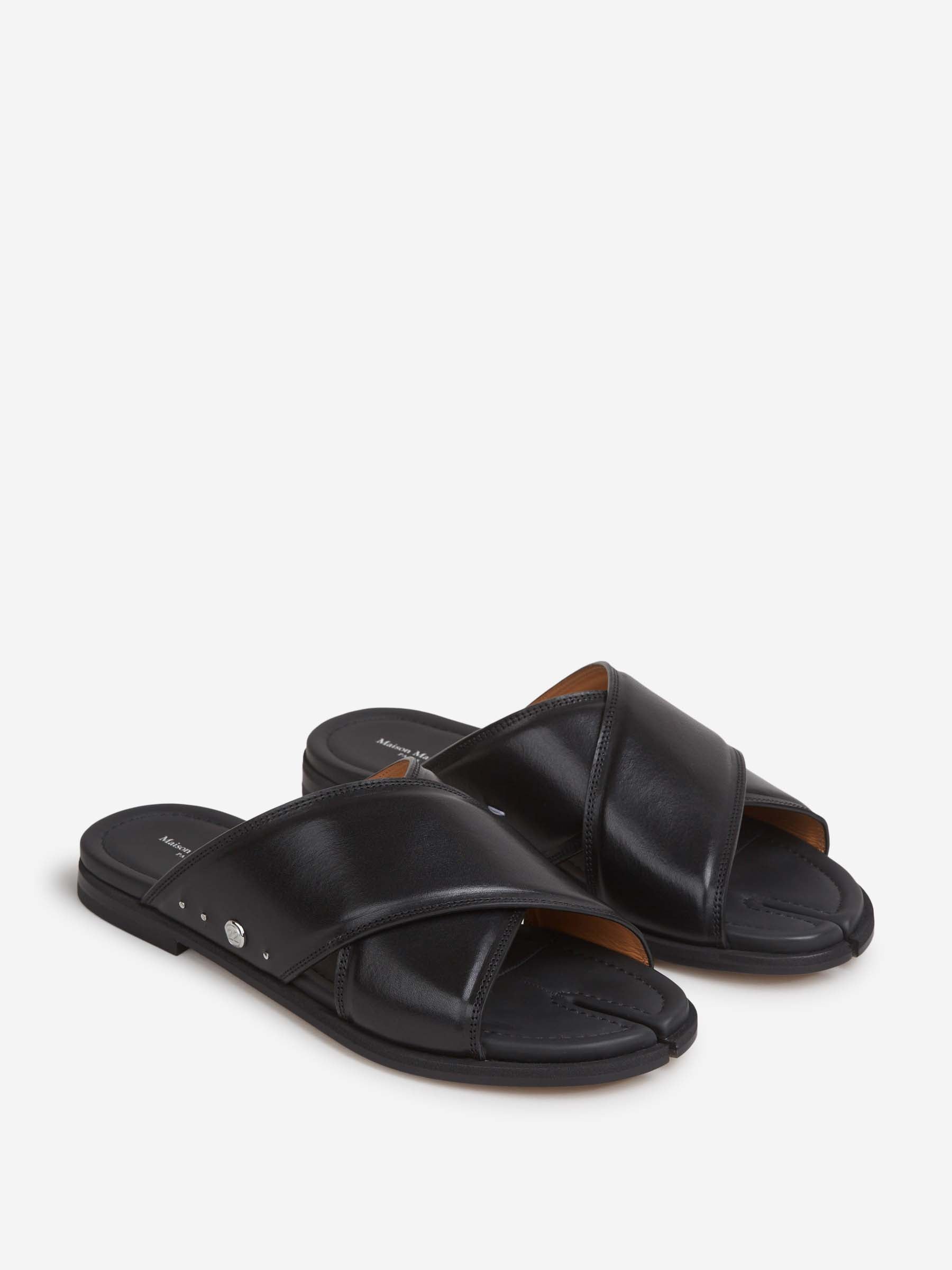 Maison Margiela Hombre Barcelona Sandalias Cruzadas Piel color Negro sku 613-000463 01 - Foto 2