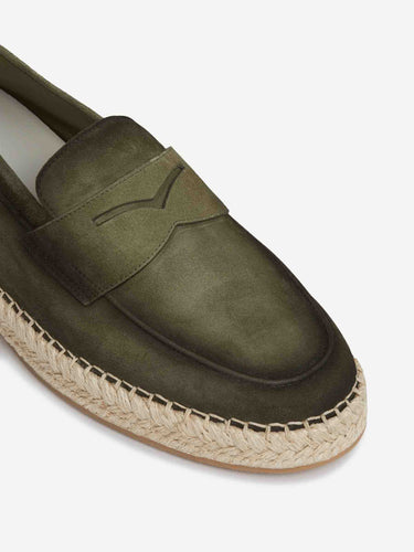 Santoni Hombre Barcelona Mocasines Ante Alpargata color Verde sku 613-000468 01 - Foto 5