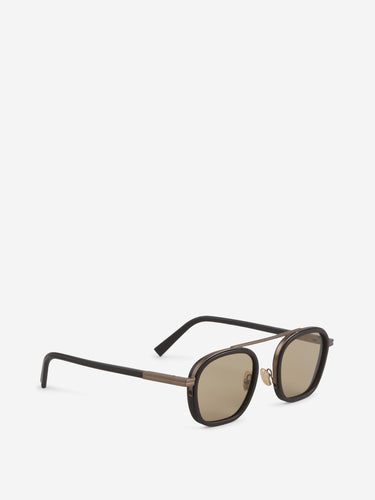 Zegna Hombre Barcelona Gafas de Sol Aviador color Marrón Oscuro sku 614-003606 01 - Foto 2