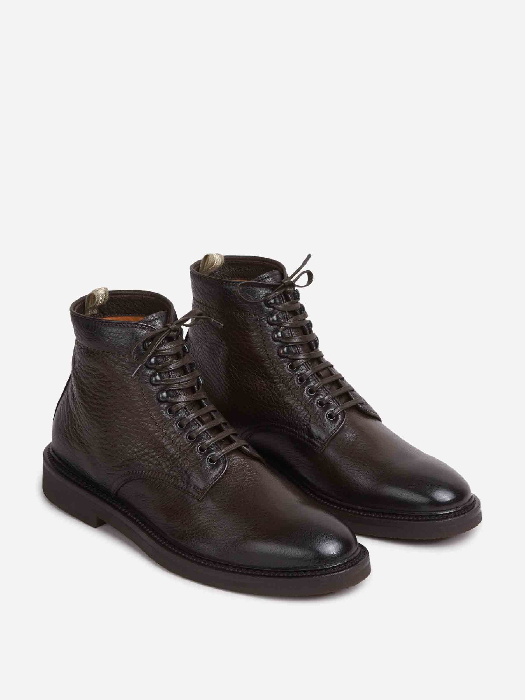 Officine Creative Hombre Barcelona Botines Piel Hopkins color Marrón Oscuro sku 615-000015 01 - Foto 2