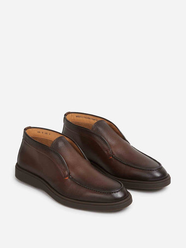 Santoni Hombre Barcelona Botines piel granulada color Marrón Oscuro sku 615-000051 01 - Foto 2