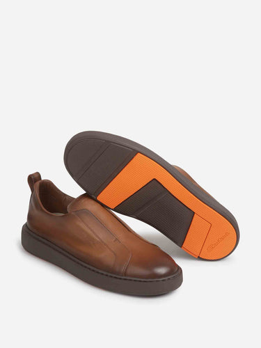 Santoni Hombre Barcelona zapatillas Piel lisa color Marrón sku 616-003163 01 - Foto 4