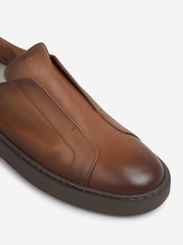 Santoni Hombre Barcelona zapatillas Piel lisa color Marrón sku 616-003163 01 - Foto 5