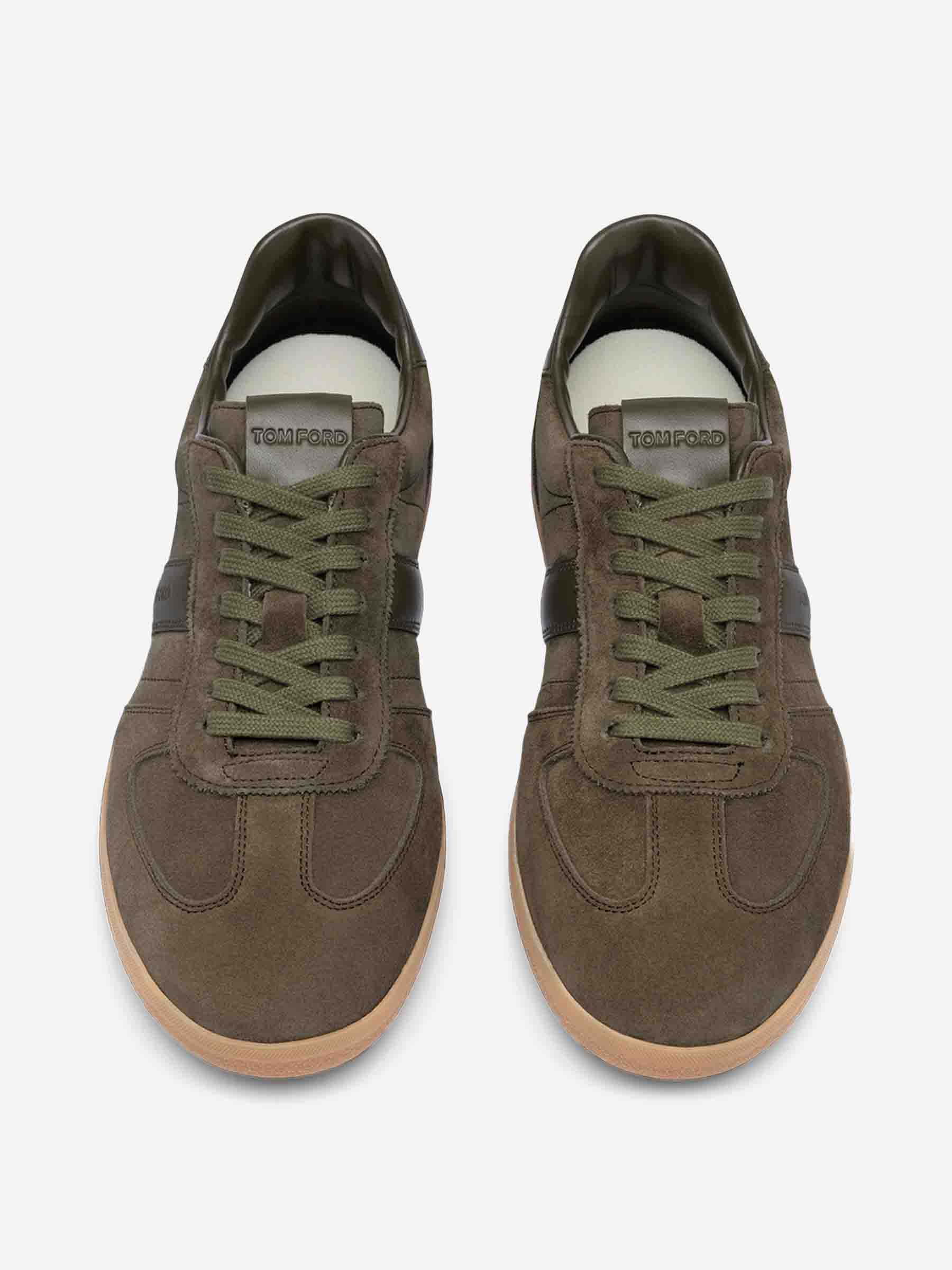 Tom Ford Hombre Barcelona Sneakers Archer Ante color Verde Militar sku 616-003167 01 - Foto 2