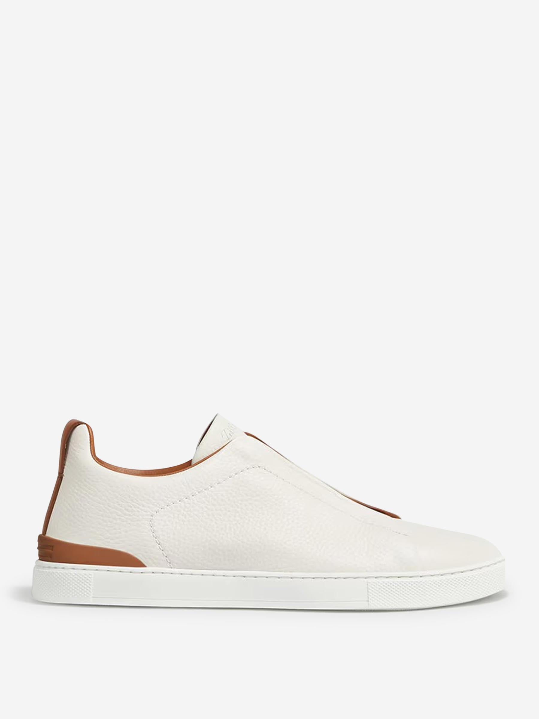 Zegna Hombre Barcelona Sneakers Triple Stitch color Blanco sku 616-003343 02 - Foto 1