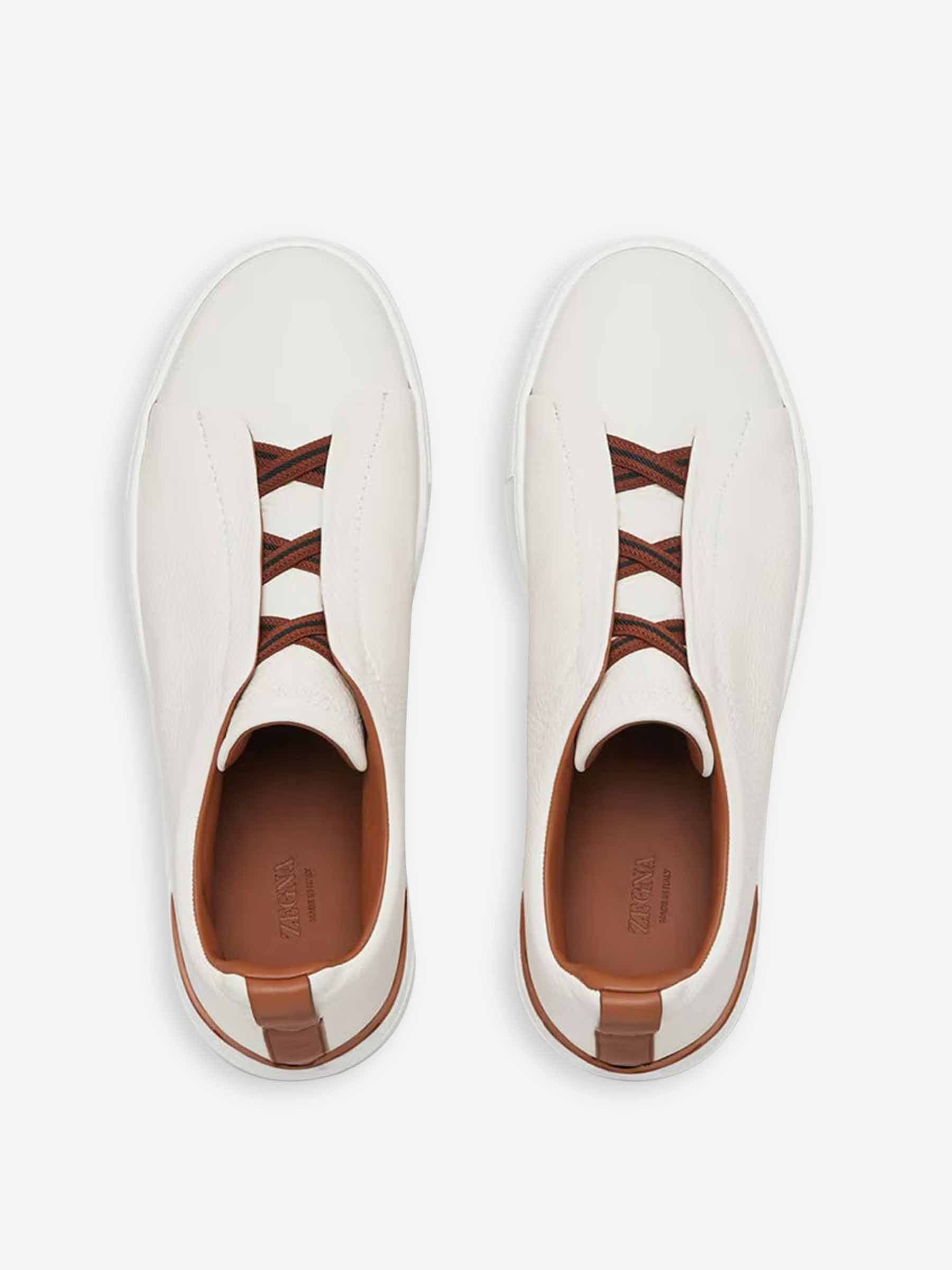 Zegna Hombre Barcelona Sneakers Triple Stitch color Blanco sku 616-003343 02 - Foto 2