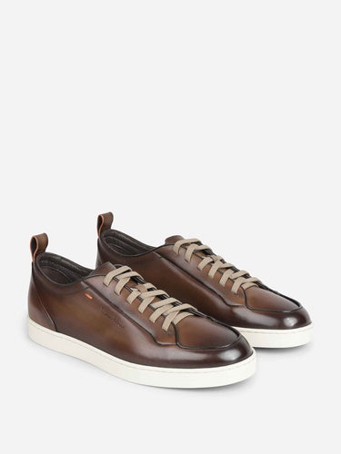 Santoni Hombre Barcelona Zapatillas Deportivas Piel color Marrón Oscuro sku 616-003374 02 - Foto 2
