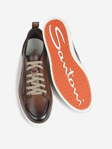 Santoni Hombre Barcelona Zapatillas Deportivas Piel color Marrón Oscuro sku 616-003374 02 - Foto 5