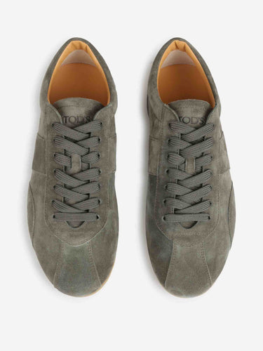 Tod's Hombre Barcelona zapatillas Suede color Verde Militar sku 616-003530 03 - Foto 5