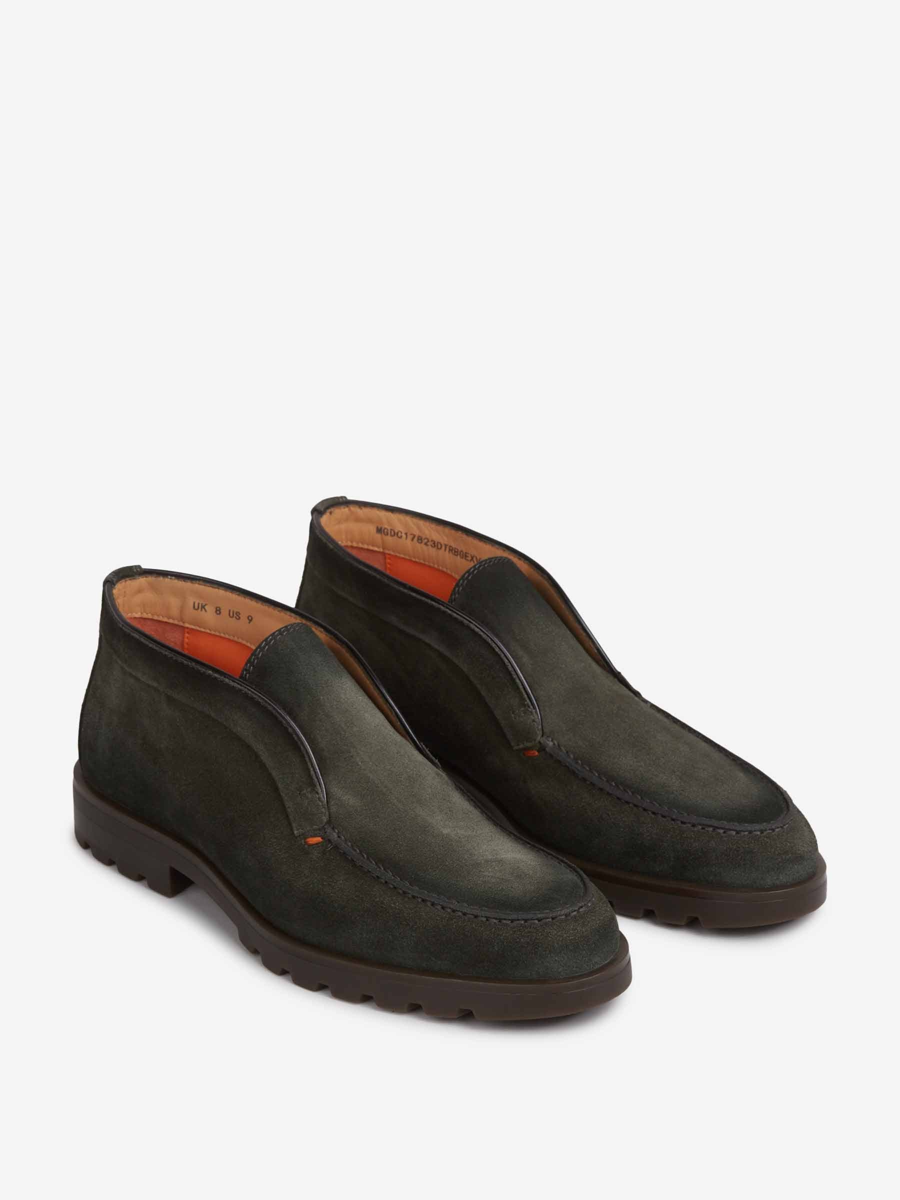 Santoni Hombre Barcelona Botines Mocasines Ante color Verde Jungla sku 618-000008 01 - Foto 2