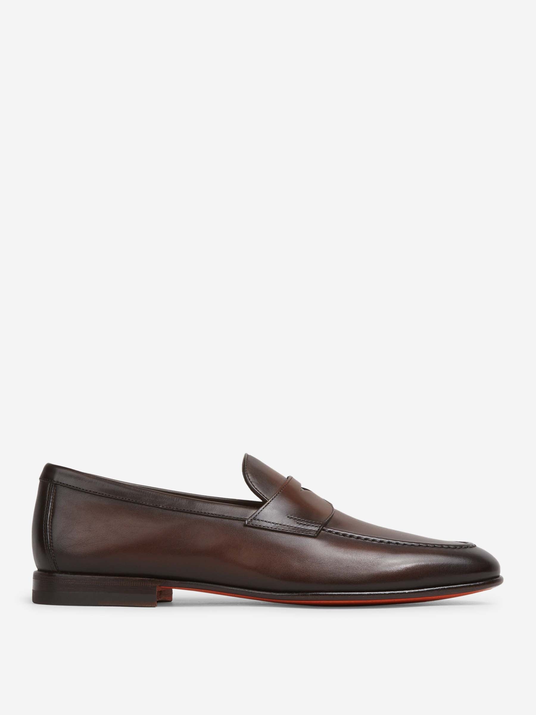 Santoni Hombre Barcelona Mocasines Piel color Marrón Oscuro sku 618-000021 01 - Foto 1