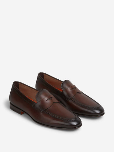 Santoni Hombre Barcelona Mocasines Piel color Marrón Oscuro sku 618-000021 01 - Foto 2
