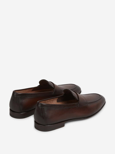 Santoni Hombre Barcelona Mocasines Piel color Marrón Oscuro sku 618-000021 01 - Foto 3