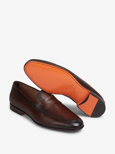 Santoni Hombre Barcelona Mocasines Piel color Marrón Oscuro sku 618-000021 01 - Foto 4