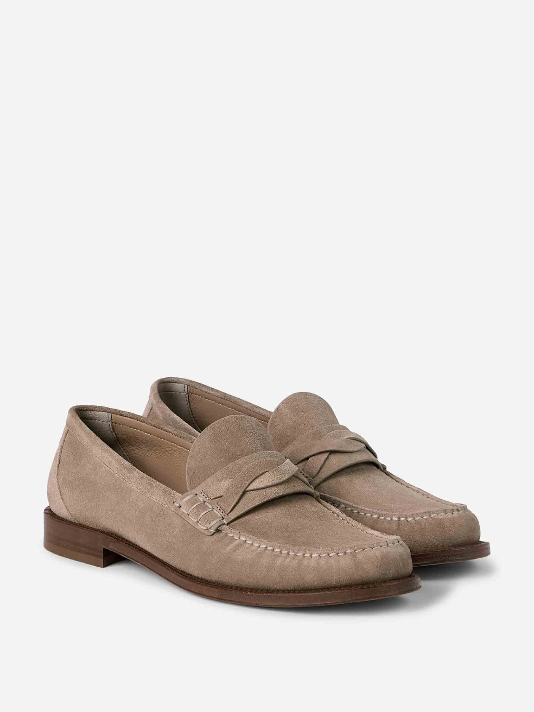 Brunello Cucinelli Hombre Barcelona Mocasines Piel Suede color Taupe sku 618-000046 01 - Foto 2