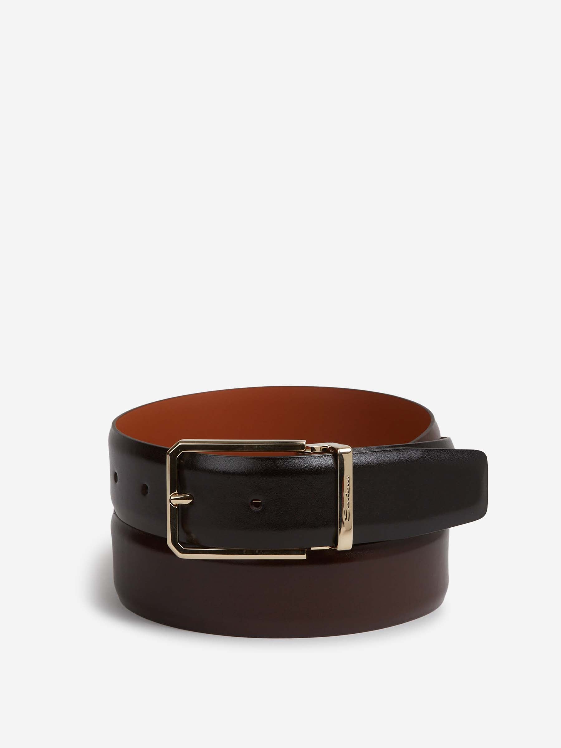 Santoni Hombre Barcelona Cinturó Ajustable Pell color Marrón Oscuro sku 621-000265 03 - Foto 1