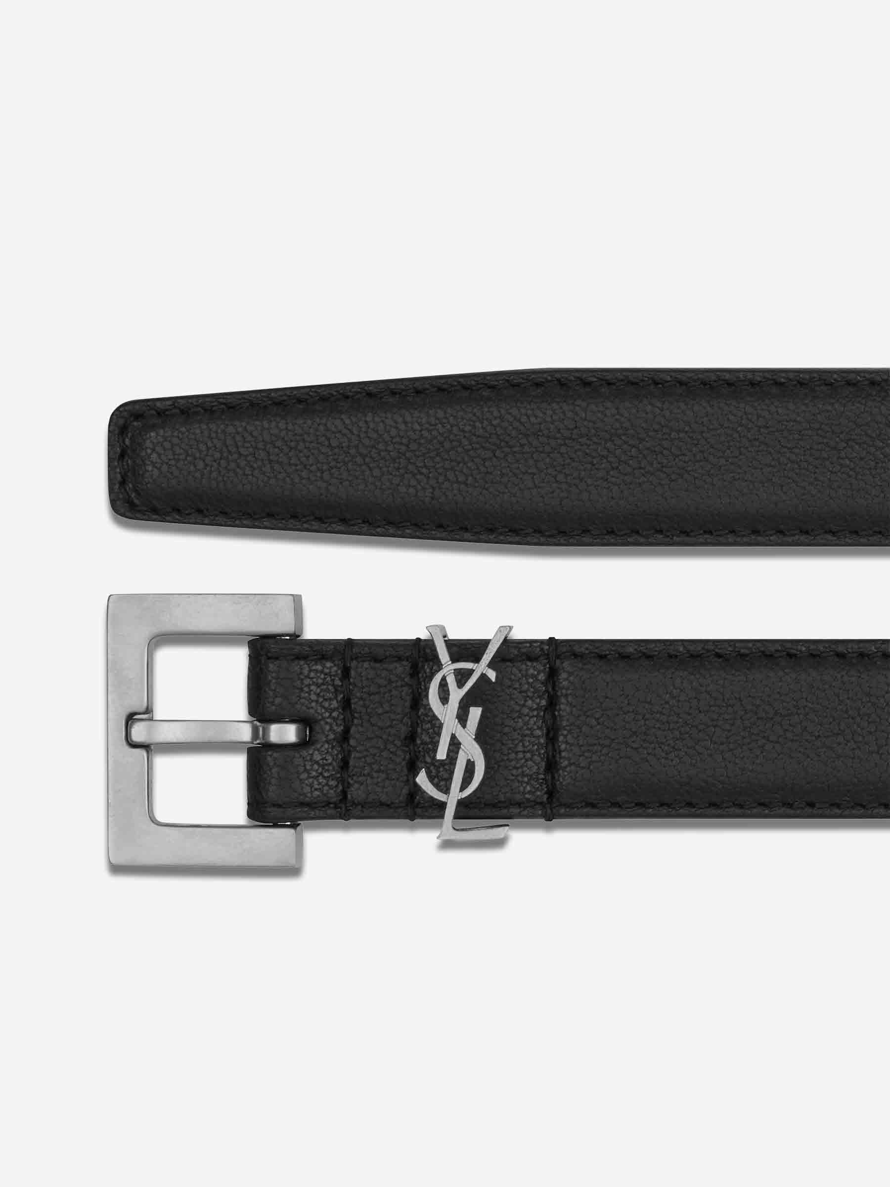 Saint Laurent Hombre Barcelona Cinturón Fino Cassandre color Negro sku 622-001265 01 - Foto 2