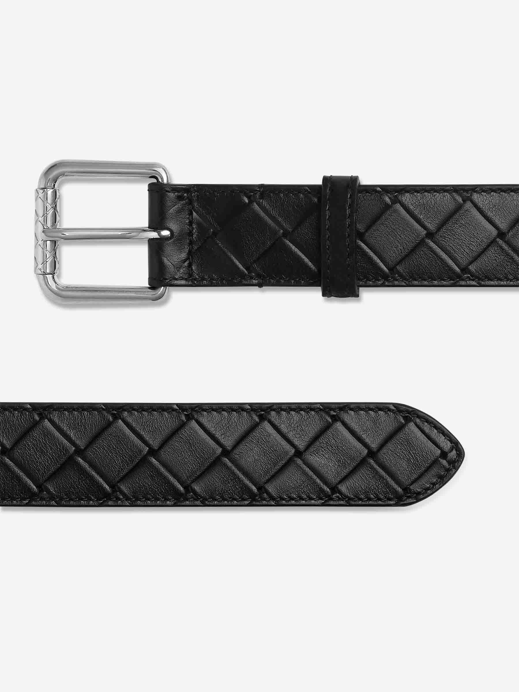 Bottega Veneta Hombre Barcelona Cinturón Intrecciato Stamp color Negro sku 622-001270 01 - Foto 2