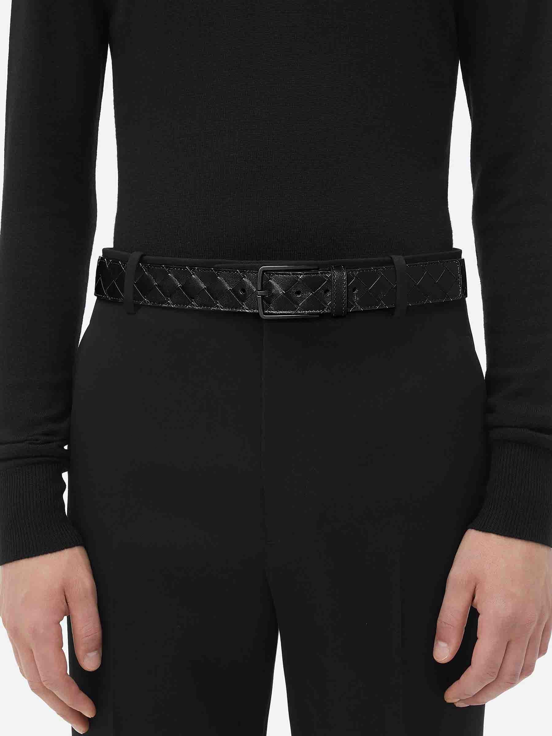 Bottega Veneta Hombre Barcelona Cinturón Intrecciato Piel color Negro sku 622-001272 01 - Foto 2