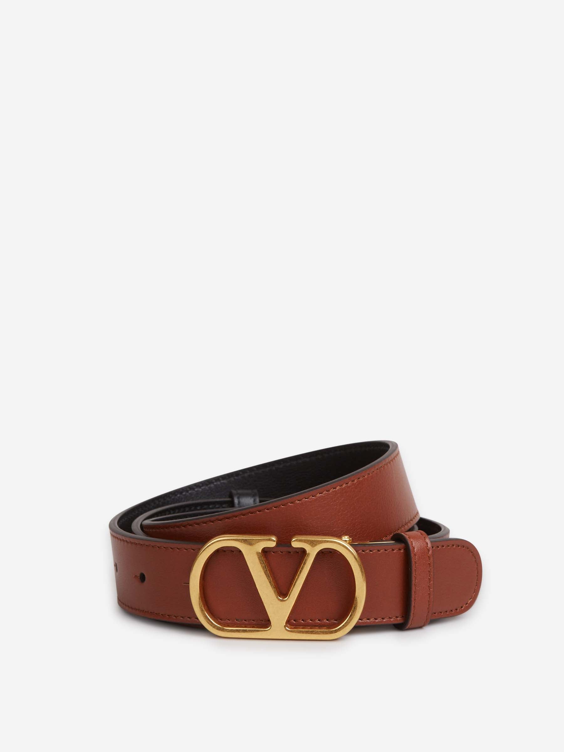 Valentino Garavani Hombre Barcelona Cinturón Piel VLogo color Camel sku 622-001275 01 - Foto 1