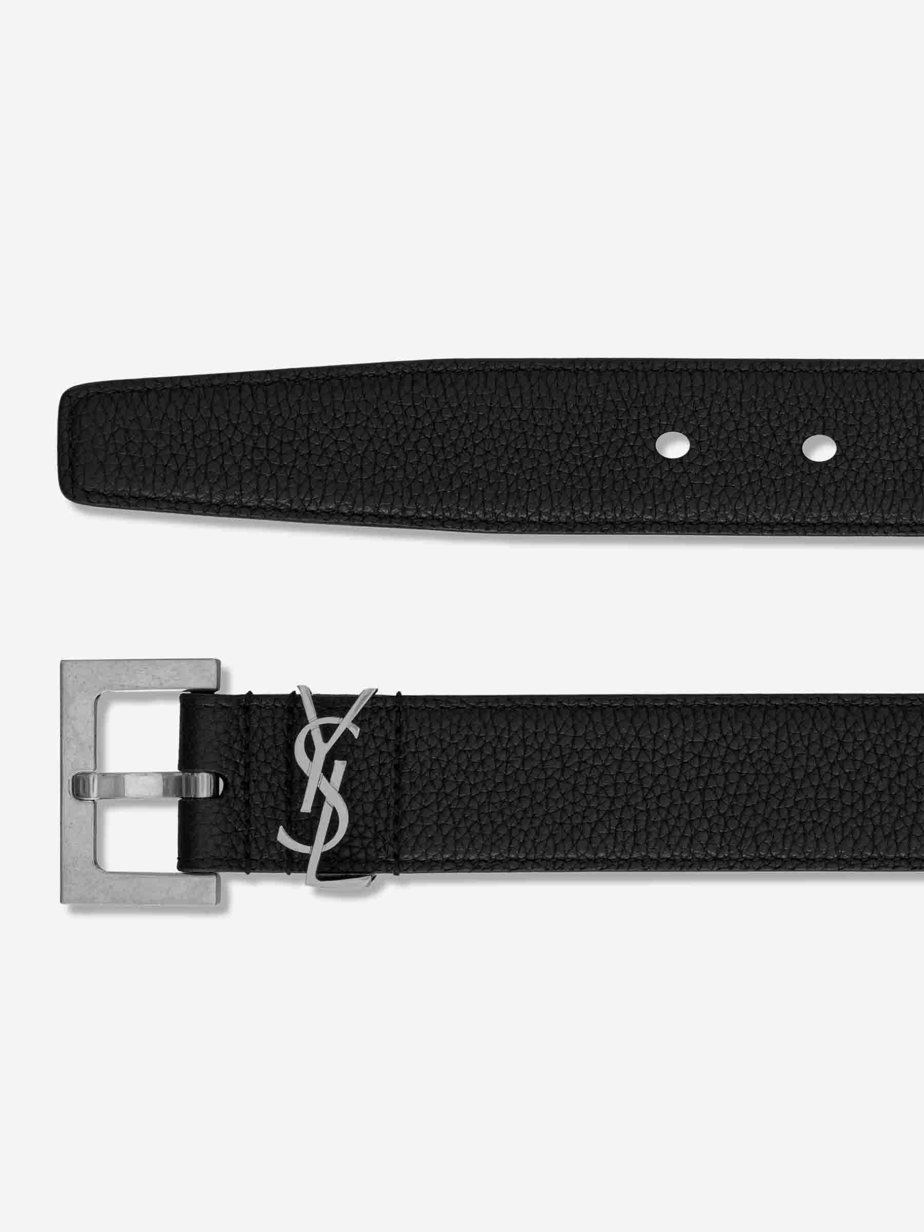 Saint Laurent Hombre Barcelona Cinturón Piel Cassandre color Negro sku 622-001289 01 - Foto 2