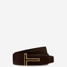 Tom Ford Hombre Barcelona Cinturón Piel Logo color Marrón Oscuro sku 622-001303 02 - Foto 1