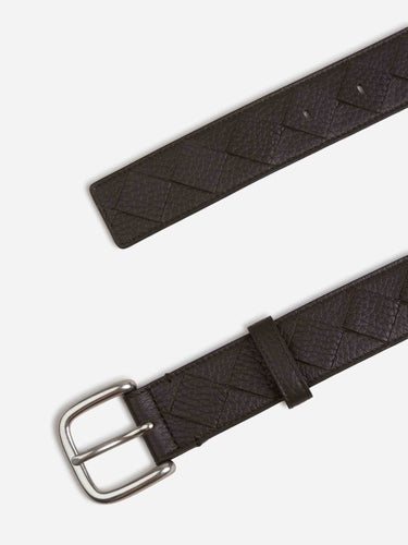 Bottega Veneta Hombre Barcelona Cinturón Piel Trenzada color Marrón Oscuro sku 622-001343 01 - Foto 2