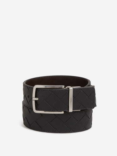 Bottega Veneta Hombre Barcelona Cinturón Reversible Intrecciato color Negro sku 622-001357 01 - Foto 1
