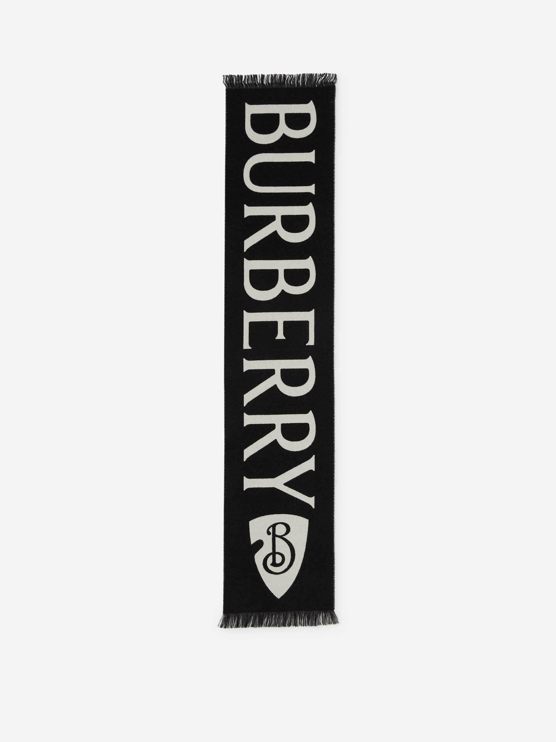 Burberry Hombre Barcelona Bufanda Logo Lana color Blanco y Negro sku 630-001469 01 - Foto 2