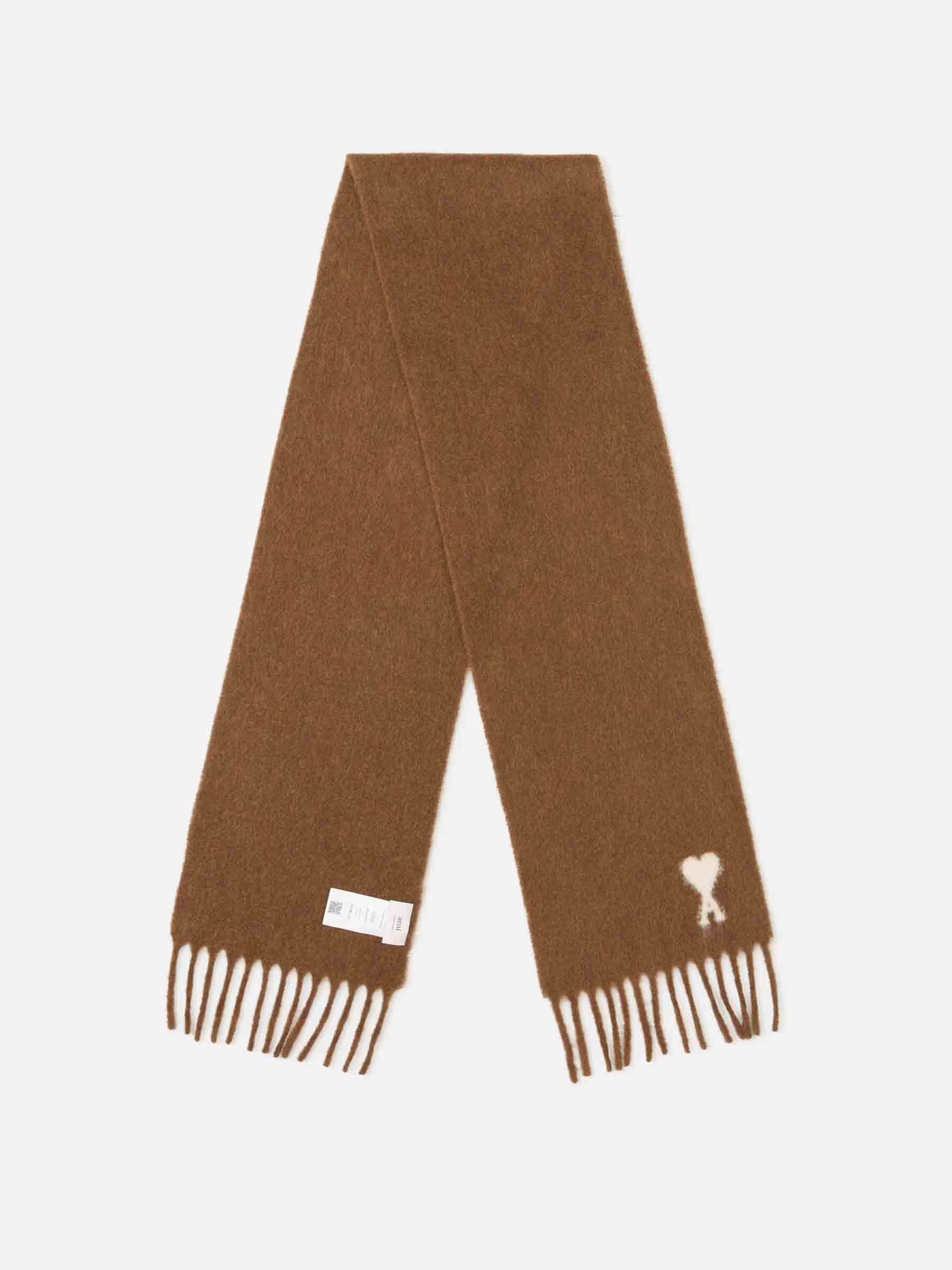 Ami Paris Hombre Barcelona Bufanda Logo Lana color Camel sku 630-001478 03 - Foto 2